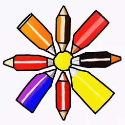 a picture of colored pencils in a flower
