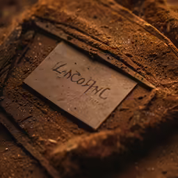 there is a tag on a book and some dirt