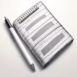 a journal with pen sitting on top of it