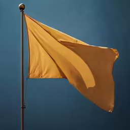 an orange flag is waving in the wind