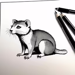 a picture of an adorable small animal sitting on top of paper