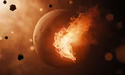 some orange and black objects that are in the air