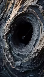 a very close up picture of the inside of a tree trunk