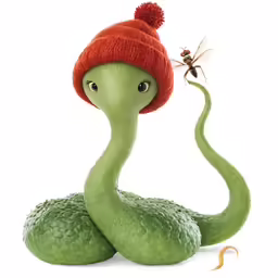 a cartoon character with a hat on