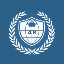 an blue flag with white writing and a crown