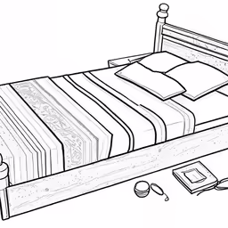 an adult sized bed with headboard and night stand