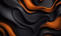 a computer graphic of a wavy design in black, orange and black