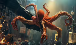 an animated creature that is in the air