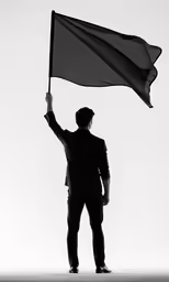 a person holding a flag in their hand