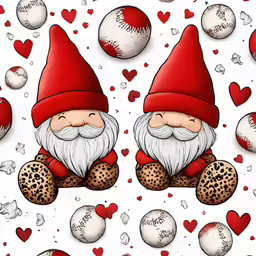 an image of a baseball and gnome pattern