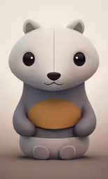 a panda holding a bread with a big eye