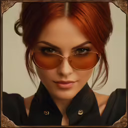 a woman is wearing a pair of sunglasses