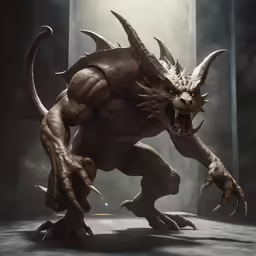 the demon looks to be moving forward with the large mouth