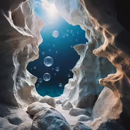 a beautiful view of bubbles in an ocean