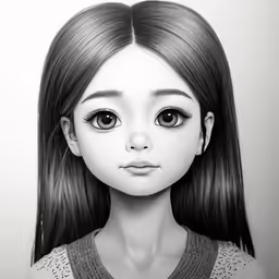 a girl with long hair and huge lashes