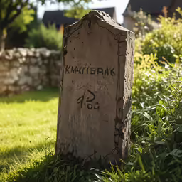 graffiti is drawn on the tombstones of some kind