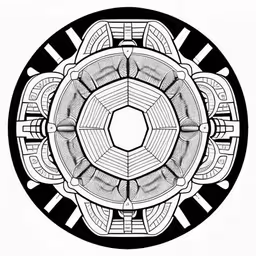 the circular design for a pattern in the form of an object,a round frame with an abstract design,a circular graphic, depicting a complex piece of material,black and white image of an intricate flower,a circular artwork made with lines and shapes