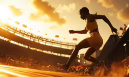 an image of a man running in a stadium