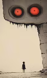 a person stands near some strange looking items