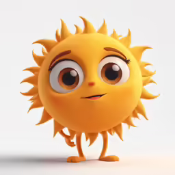 a yellow creature with two eyes looks into the camera