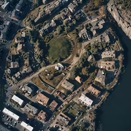 this photo shows an aerial view of the surrounding area