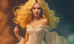 a woman with long blonde hair is posing for a photo