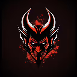 a red bull with horns and red ink