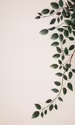 a tree branch with green leaves on it