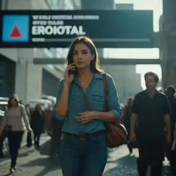 there are many people walking and talking on the phone