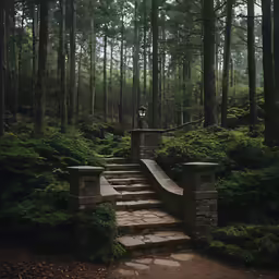 a person standing on top of stone steps