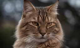 a cat with a long tail and a fuzzy look