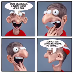 comic strip showing a cartoon face being used as a joke
