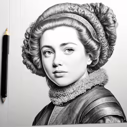 a drawing of a woman in braids