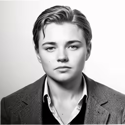 an image of a man that is in black and white