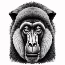 a drawing of a monkey that looks like it is from an old photo