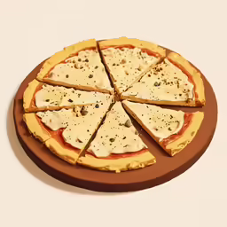 a large pizza with cheese and sauce on a brown plate