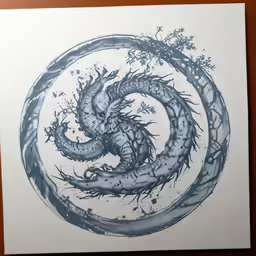 a painting that is on a table