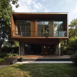 a house that is standing out in the grass