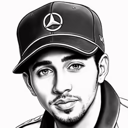 the drawing of a man in cap