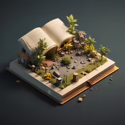 an open book that is sitting on a surface