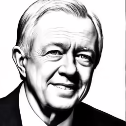 black and white portrait of an older man