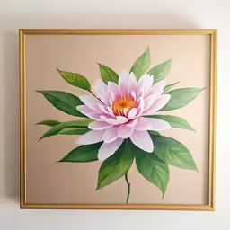 an acrylic picture is hanging up on the wall