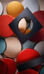 a circular, overlapping image with different shades