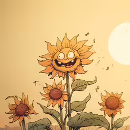 there is a yellow drawing of a sunflower on the ground