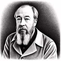 a portrait of a man with a full beard and white jacket