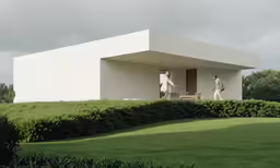 two people in white on their cell phones outside
