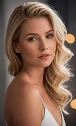 beautiful woman wearing a white dress and a golden boke