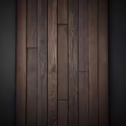 the wooden door is next to a black wall