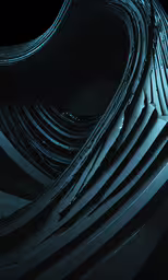 a very futuristic abstract photo with very different shapes,a black background with an abstract pattern in it