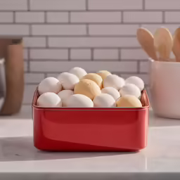 two cups, one with sugar and one full with marshmallows